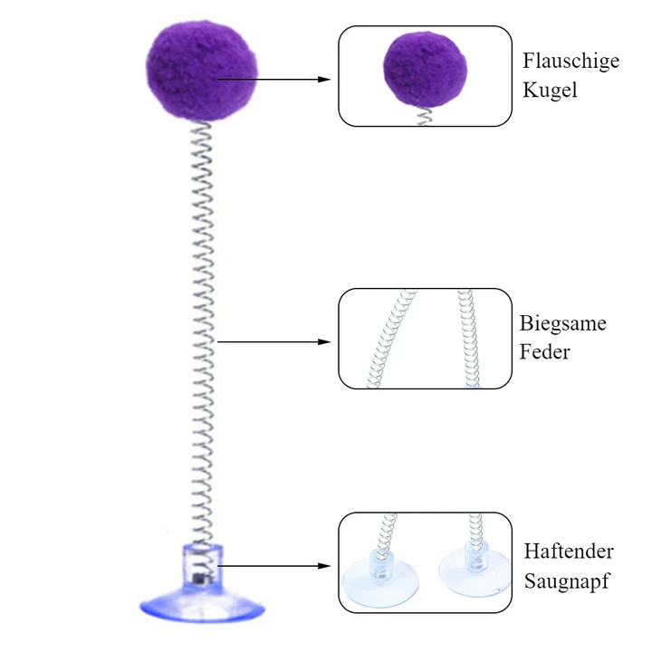 Kitty-Spring – Das aktive Katzenspielzeug mit Saugnapf